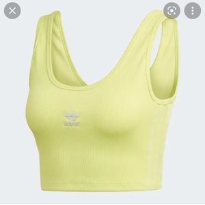 Adidas neon yellow crop top